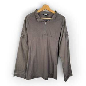 CQR Men size Large Gray Tactical Combat Shirt 1/4 Zip Utility Military Outdoor